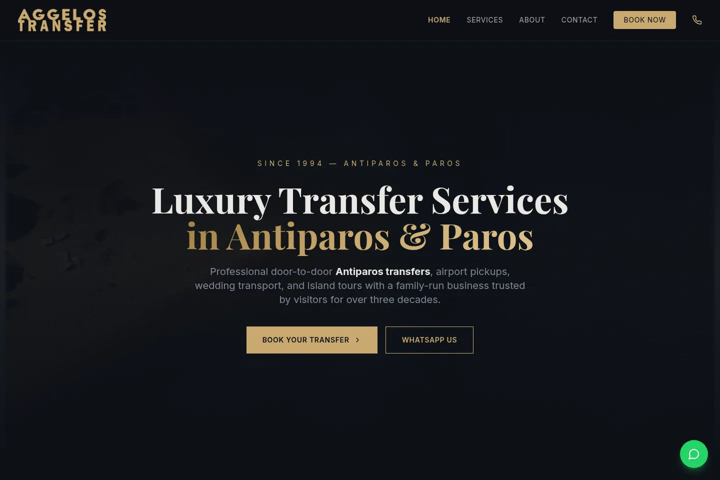 Antiparos Transfer homepage