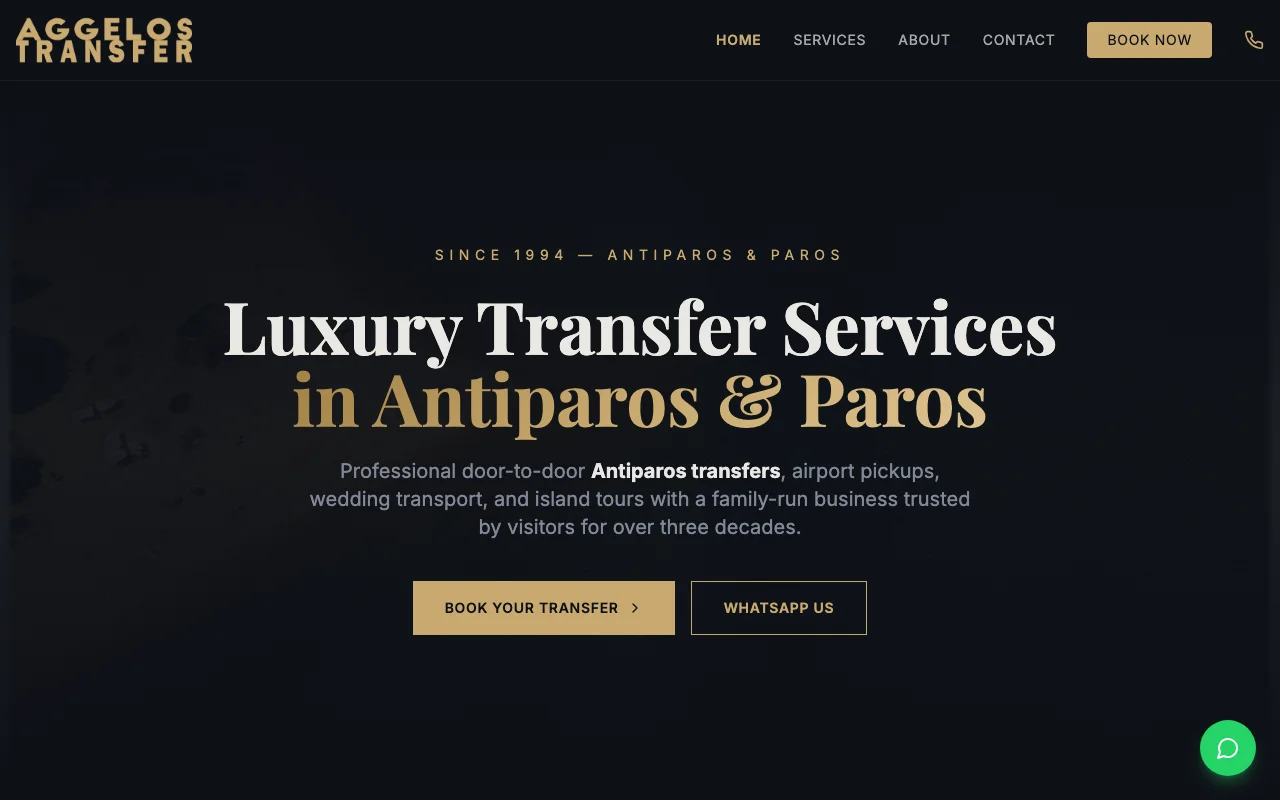 Antiparos Transfer homepage