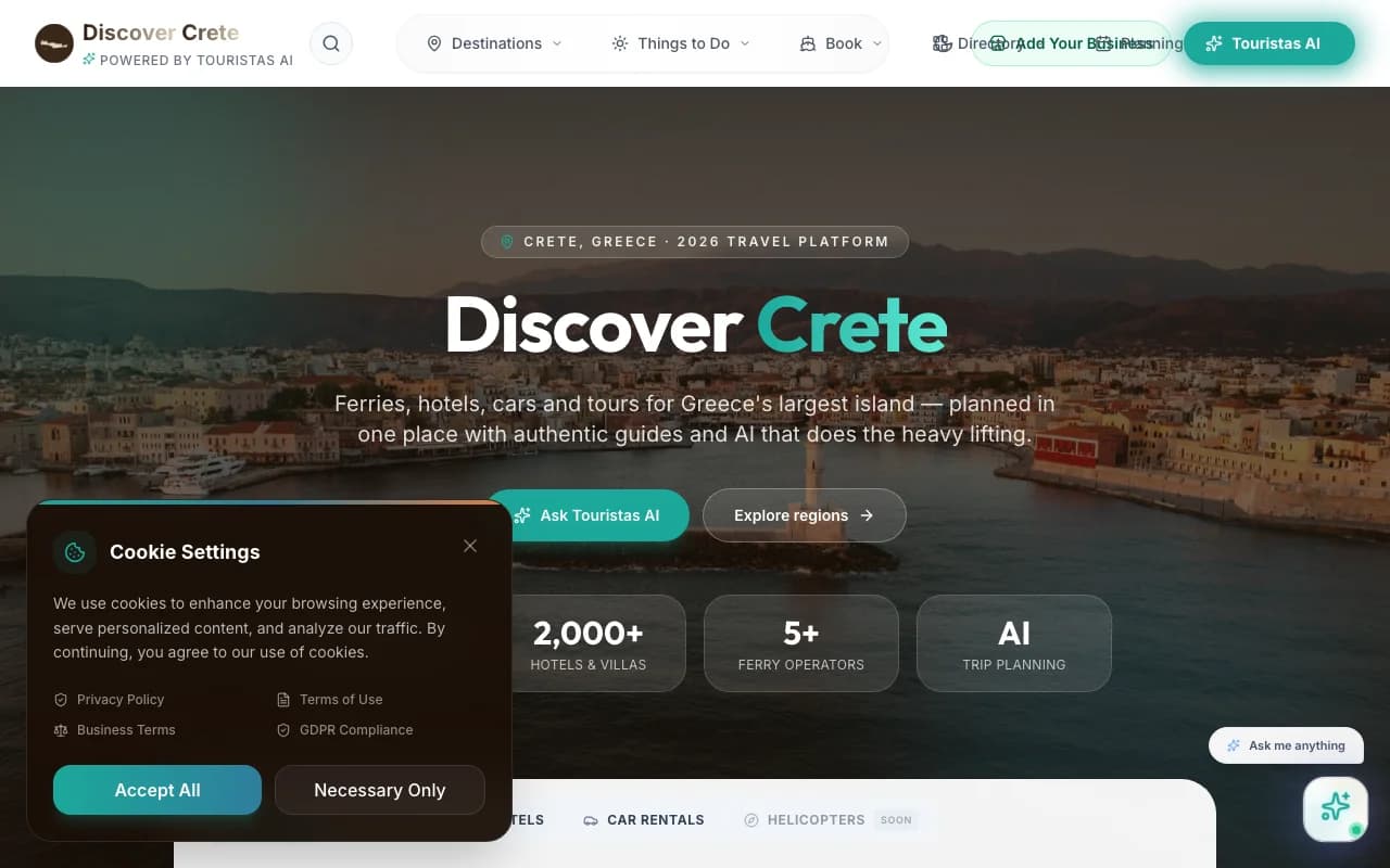 Discover Crete homepage