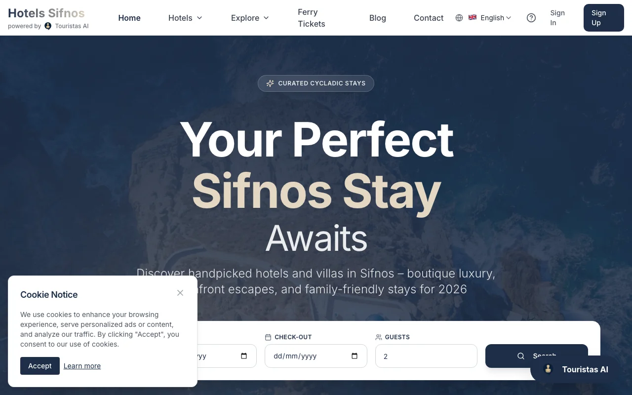 Hotels Sifnos homepage