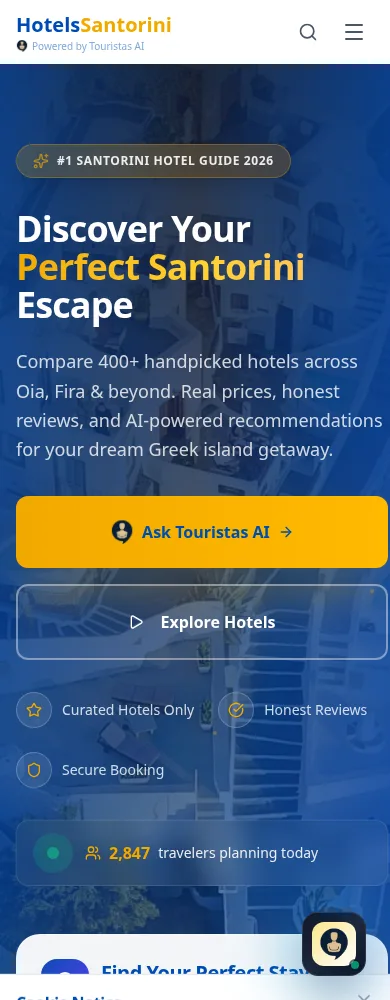 Hotels Santorini σε κινητό