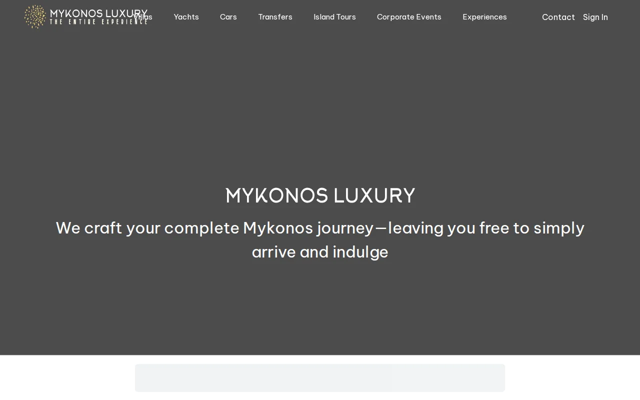 Mykonos Luxury homepage