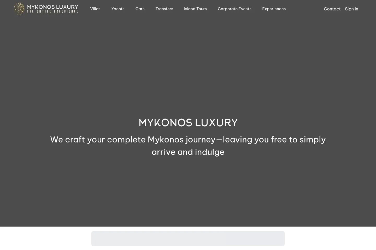 Η ιστοσελίδα Mykonos Luxury
