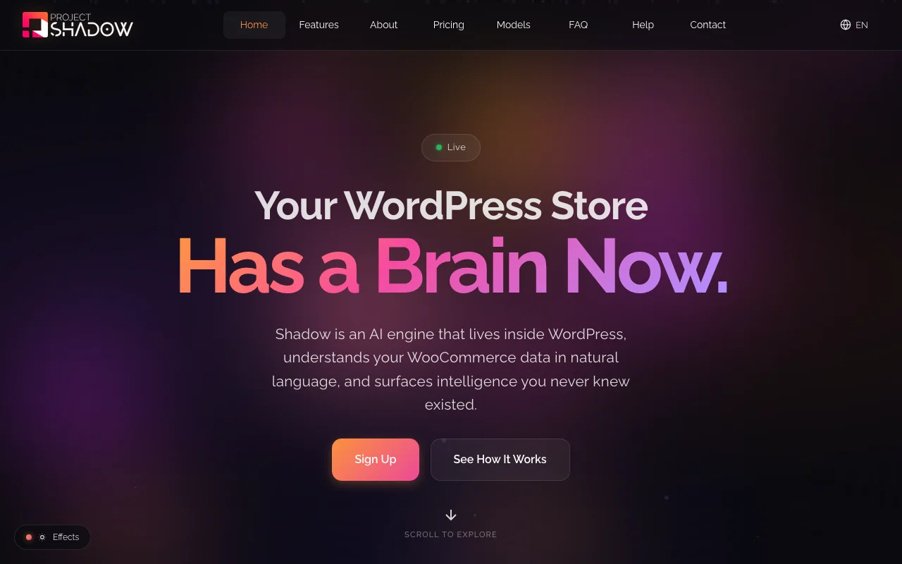 Project Shadow AI homepage