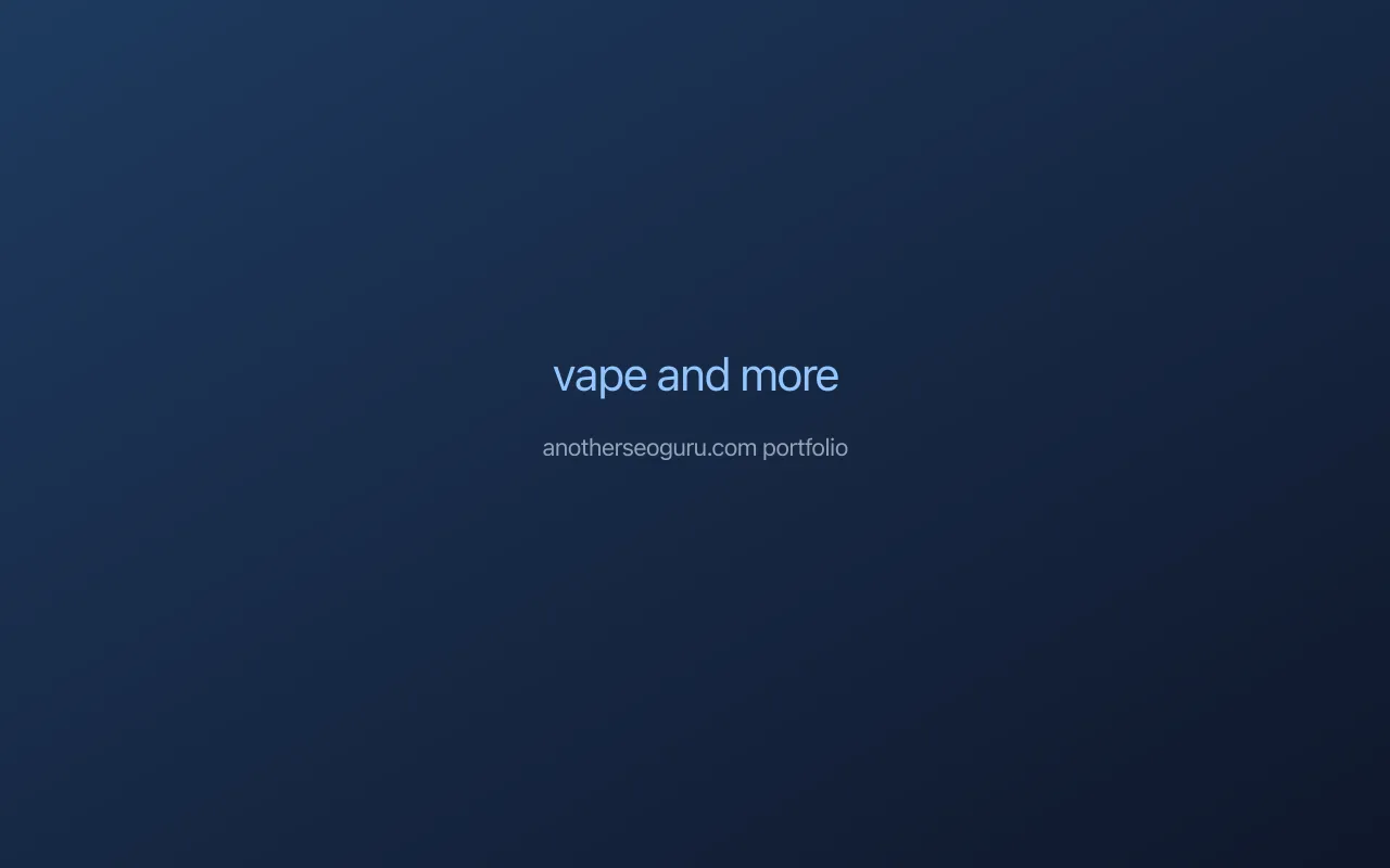 Vape and More homepage