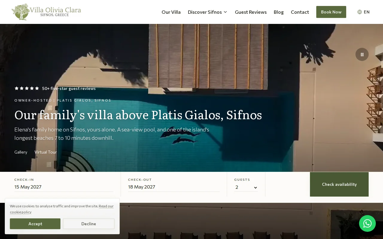 Villa Olivia Clara homepage