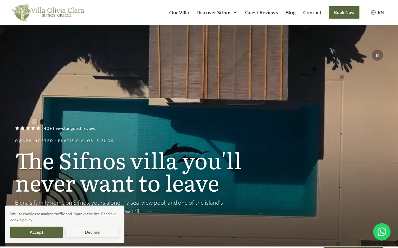 Villa Olivia Clara homepage