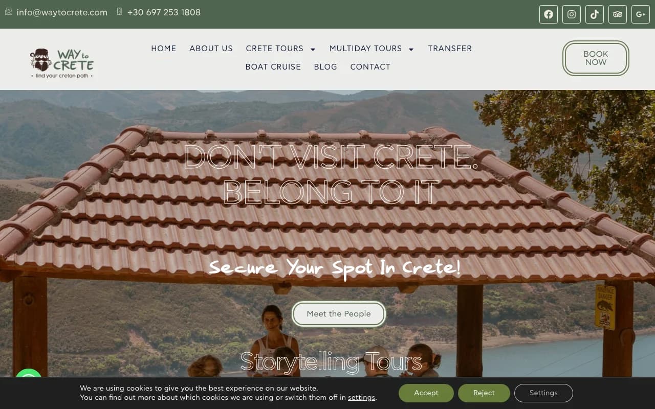 Way to Crete homepage