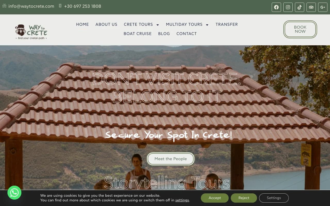 Way to Crete homepage